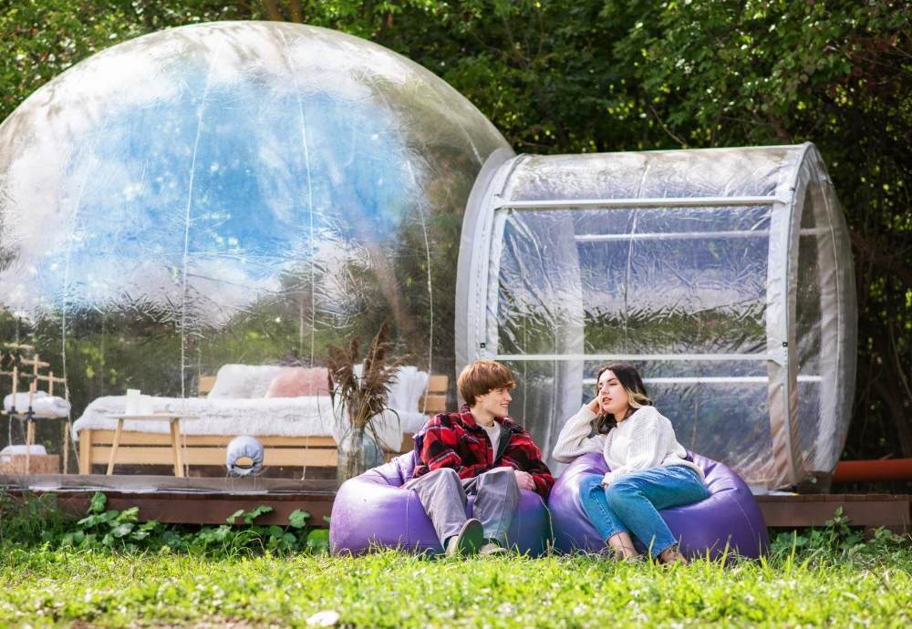 camping in bubble tent